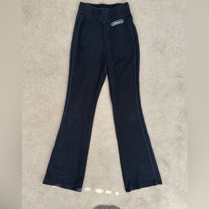 Adidas navy ribbed flare pant